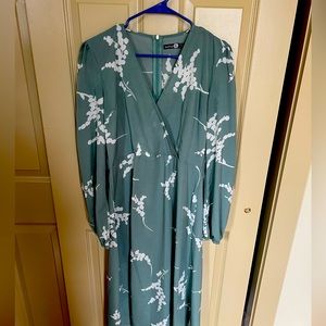 Floral Print wrap midi dress